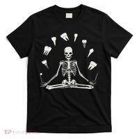 Funny Skeleton Yoga Dental Hygienist Tooth Dentist Halloween T-Shirt thumb 0