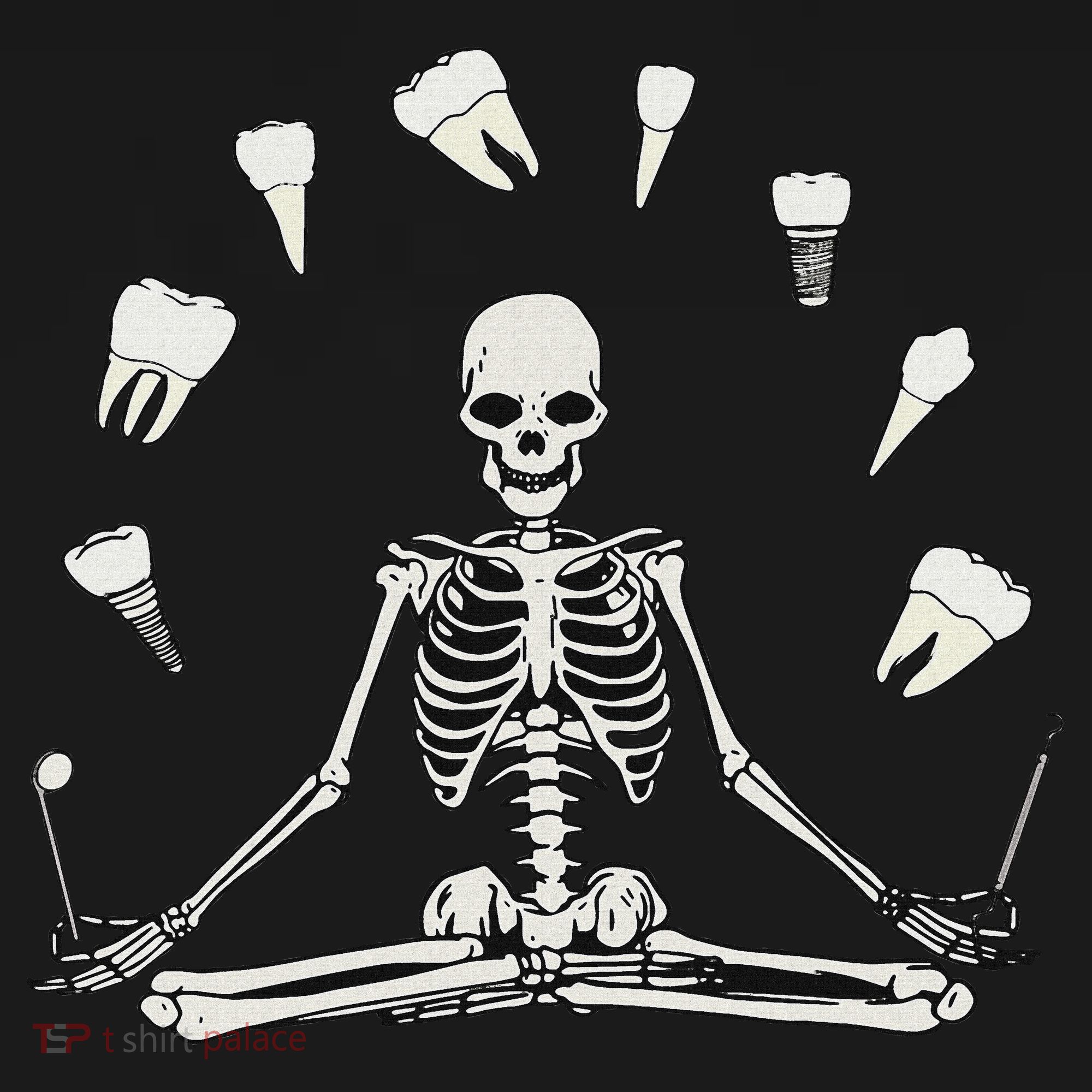 Funny Skeleton Yoga Dental Hygienist Tooth Dentist Halloween Women's Tank Top