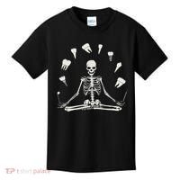Funny Skeleton Yoga Dental Hygienist Tooth Dentist Halloween Kids T-Shirt thumb 0