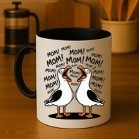 Funny Seagulls Yelling Mom Mother's Day Humor Coffee Mug thumb 4