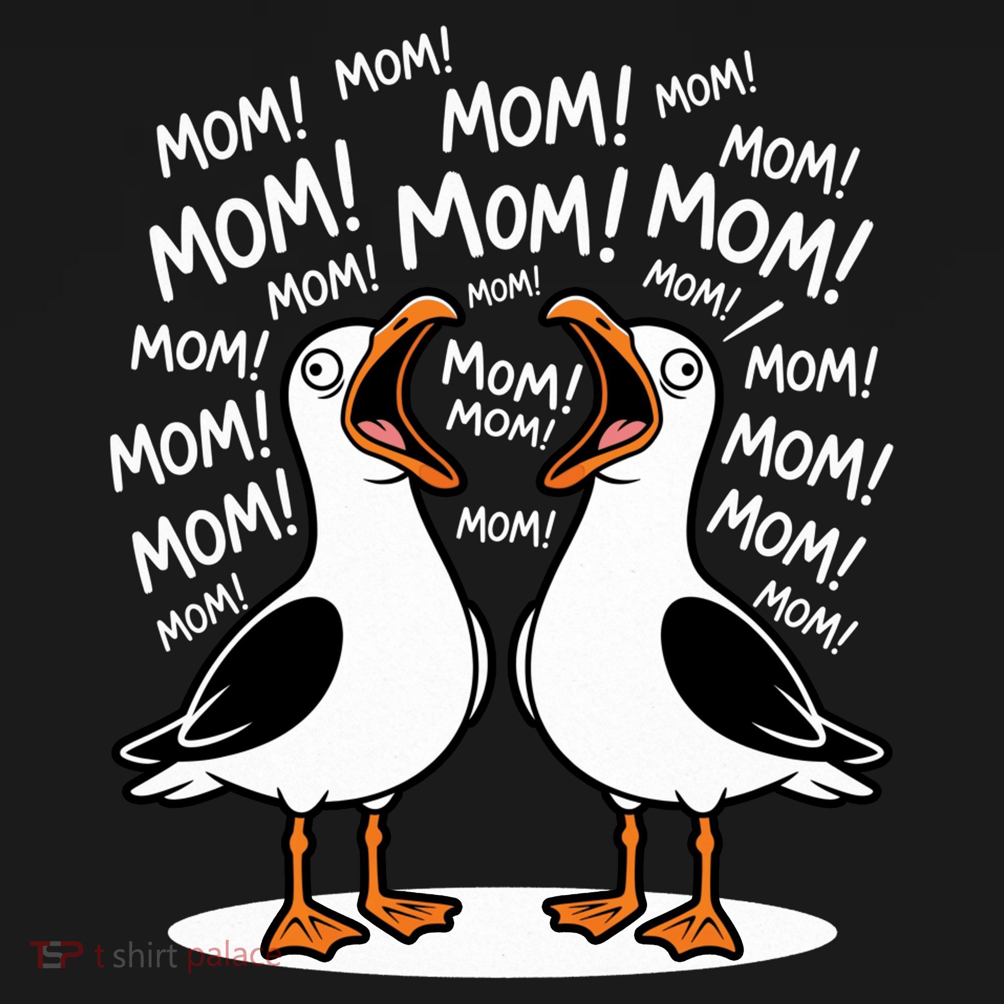 Funny Seagulls Yelling Mom Mother's Day Humor Ornament