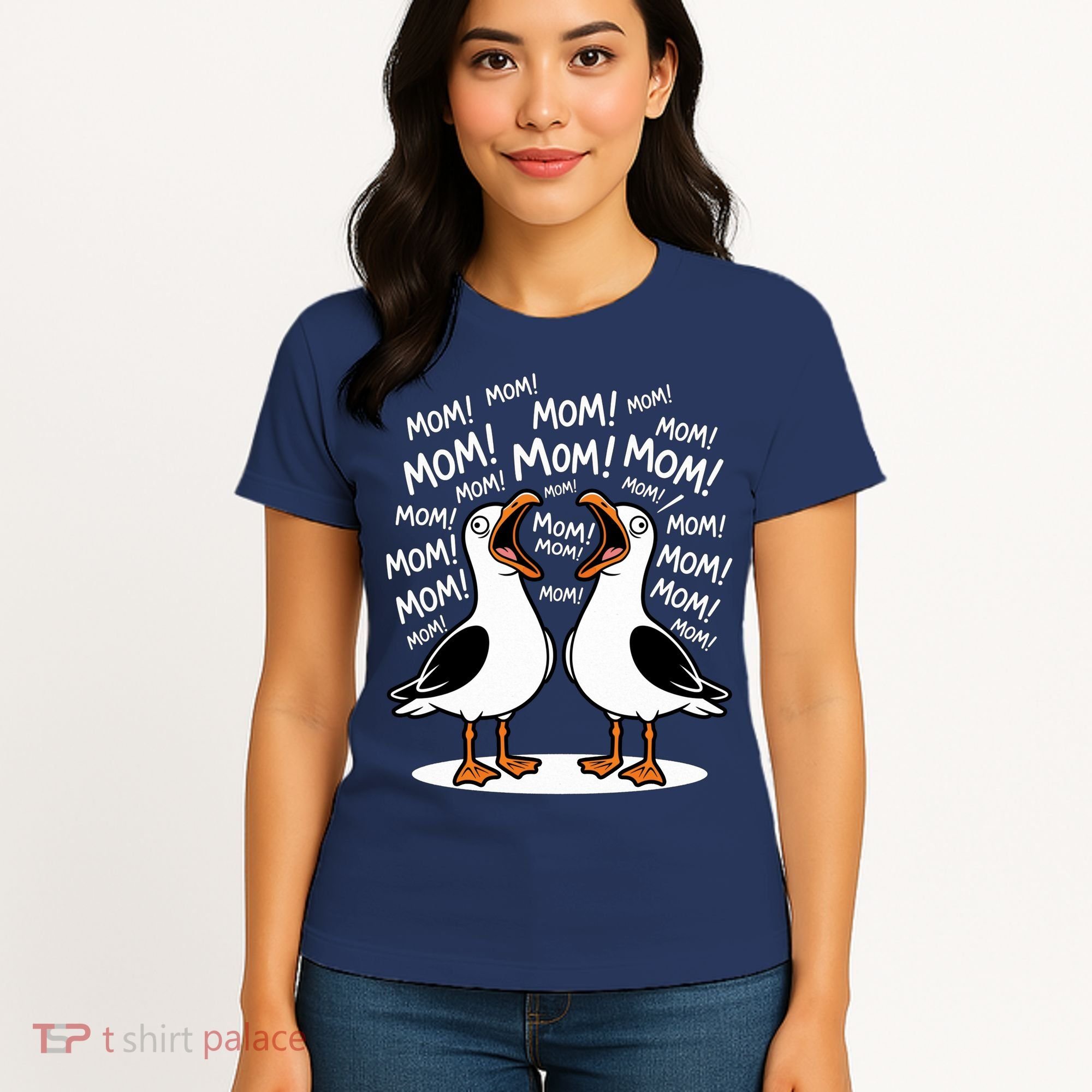 Funny Seagulls Yelling Mom Mother's Day Humor Women's T-Shirt