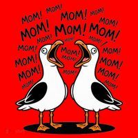 Funny Seagulls Yelling Mom Mother's Day Humor Santa Hat thumb 1