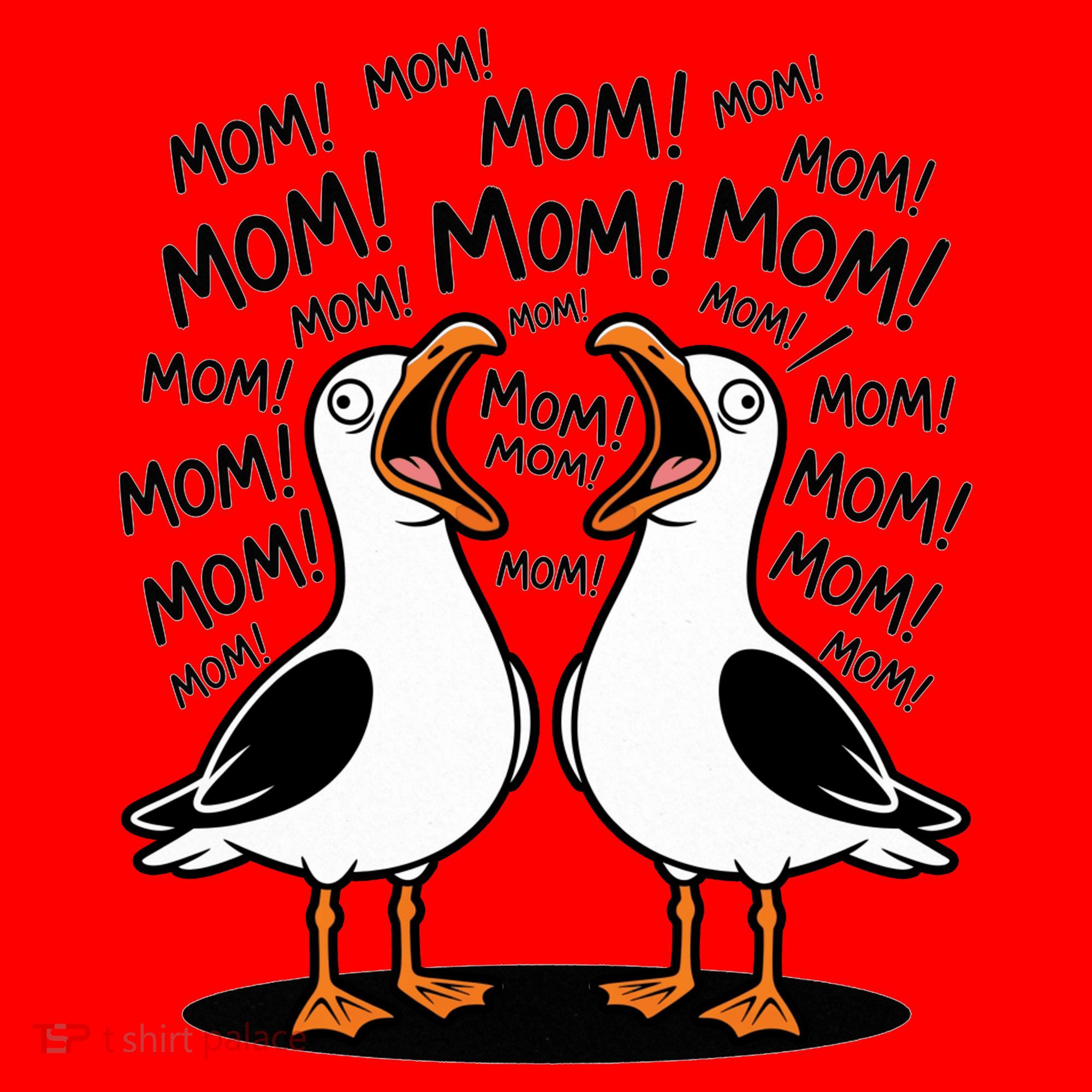 Funny Seagulls Yelling Mom Mother's Day Humor Santa Hat