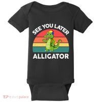 Funny See You Later Alligator Gator Crocodile Boy Girls Baby Bodysuit thumb 0