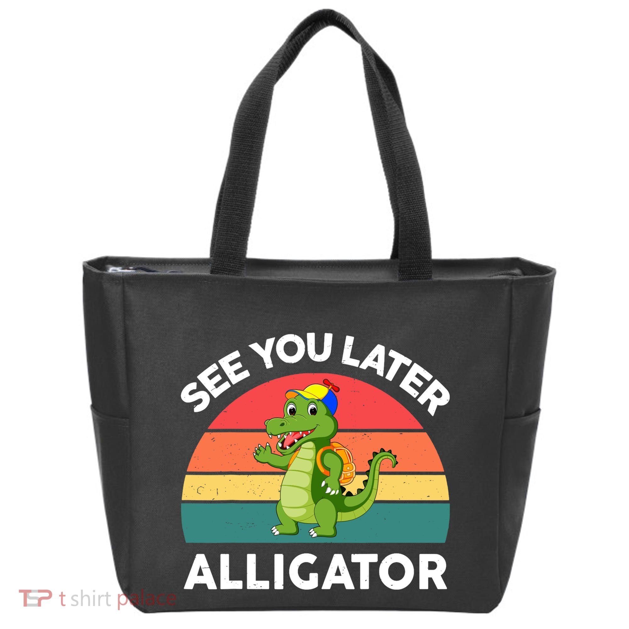 Funny See You Later Alligator Gator Crocodile Boy Girls Tote Bag