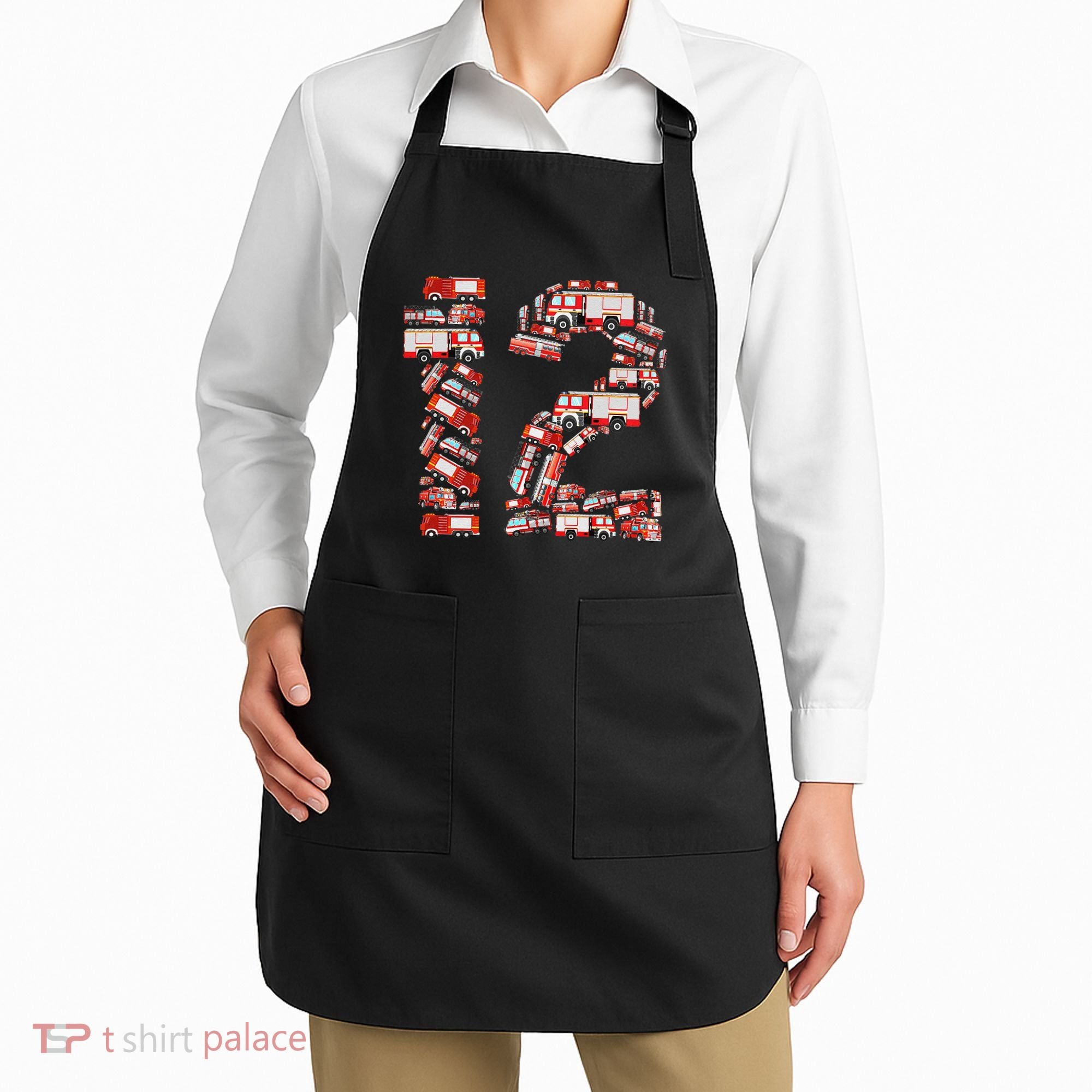 Fire Truck 12th Birthday  12 Years Old Firefighter Apron