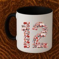 Fire Truck 12th Birthday  12 Years Old Firefighter Coffee Mug thumb 2