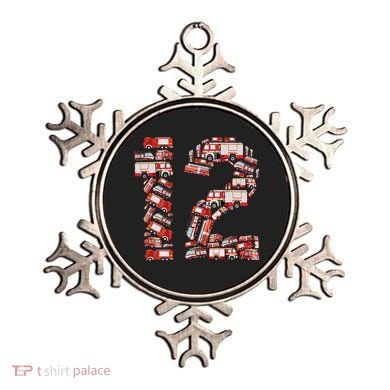 Fire Truck 12th Birthday  12 Years Old Firefighter Ornament
