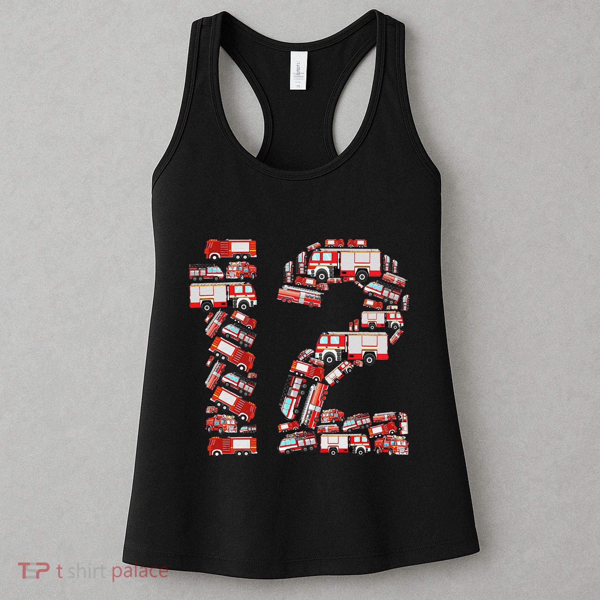 Fire Truck 12th Birthday  12 Years Old Firefighter Women's Tank Top