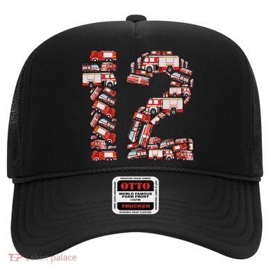 Fire Truck 12th Birthday  12 Years Old Firefighter Hat