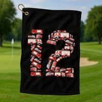 Fire Truck 12th Birthday  12 Years Old Firefighter Golf Towel thumb 1