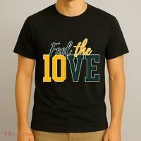 Feel The 10ve Jordan Quarterback Love American Football T-Shirt thumb 3