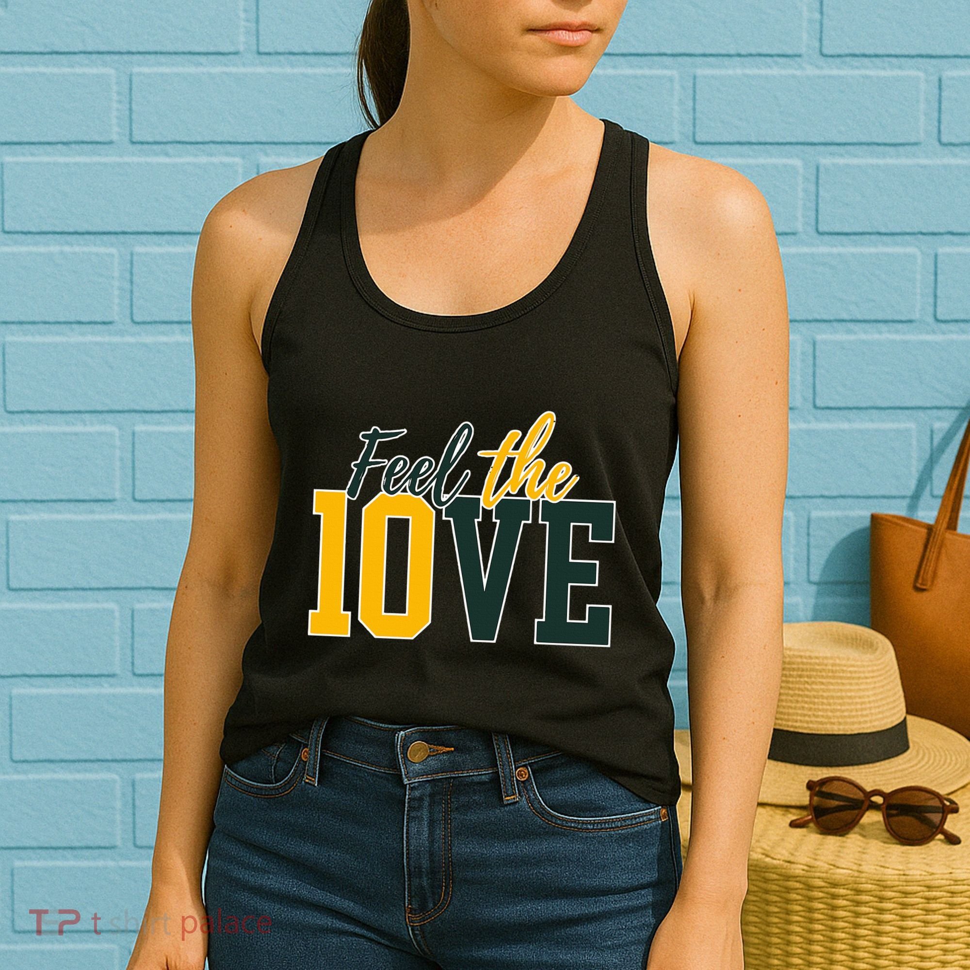 Feel The 10ve Jordan Quarterback Love American Football Women's Tank Top