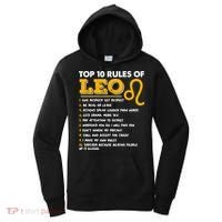 Funny Top 10 Rules Of Leo Leo Zodiac Birthday Leo Zodiac Cool Gift Women's Hoodie thumb 0