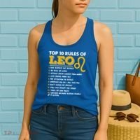 Funny Top 10 Rules Of Leo Leo Zodiac Birthday Leo Zodiac Cool Gift Women's Tank Top thumb 2