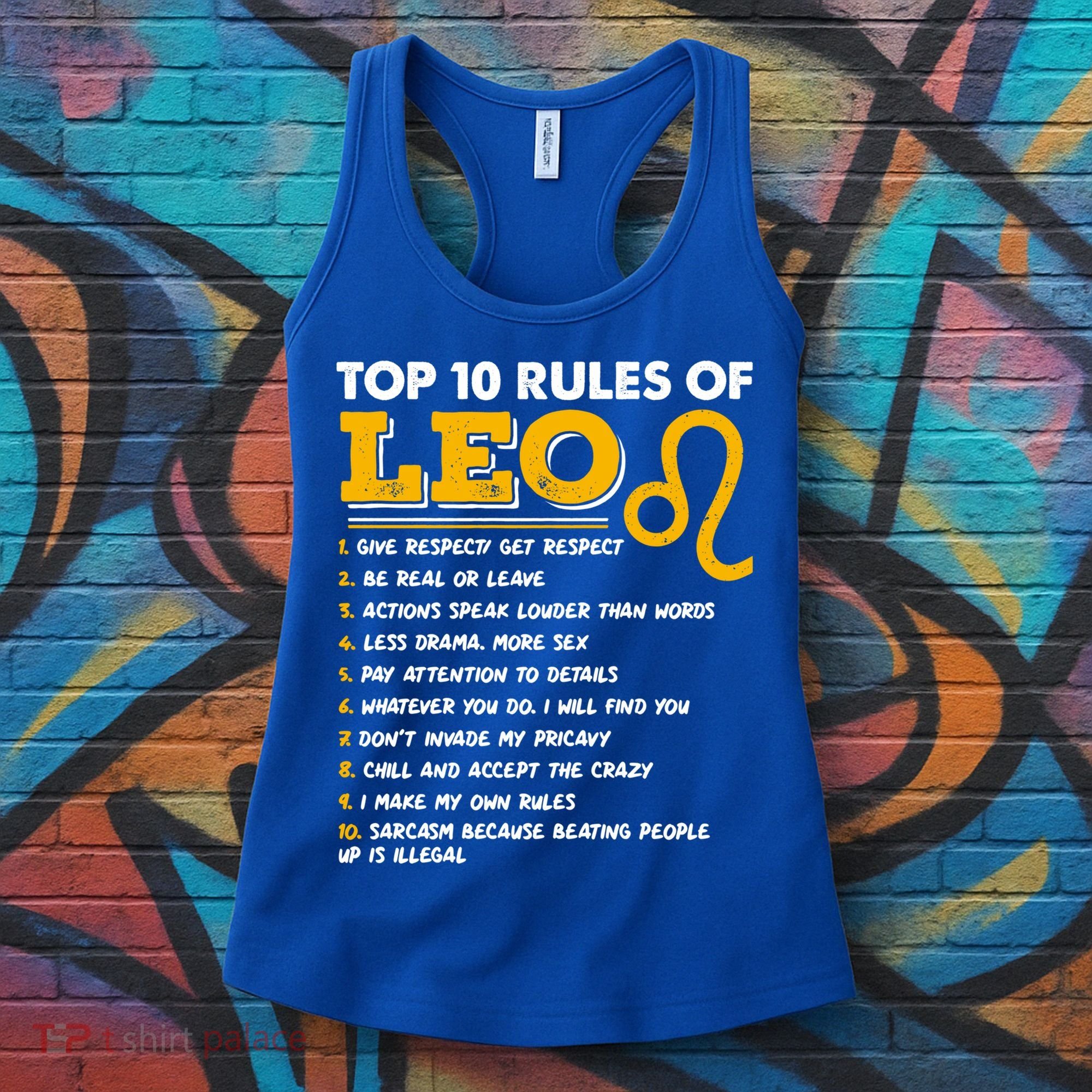 Funny Top 10 Rules Of Leo Leo Zodiac Birthday Leo Zodiac Cool Gift Women's Tank Top