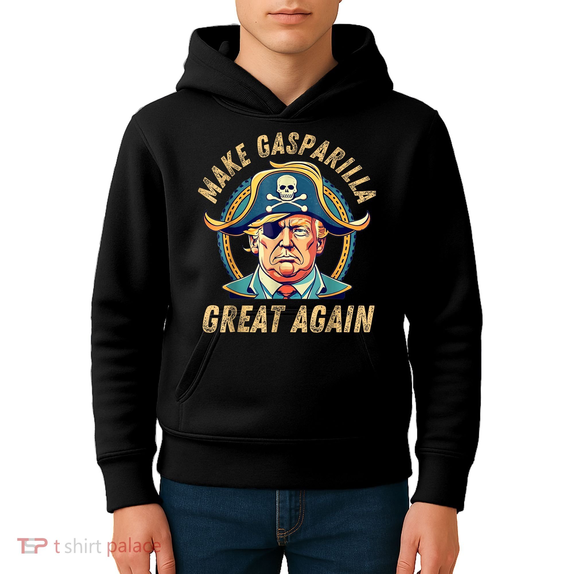 Funny Trump 2024 Make Gasparilla Great Again Gasparilla Kids Hoodie