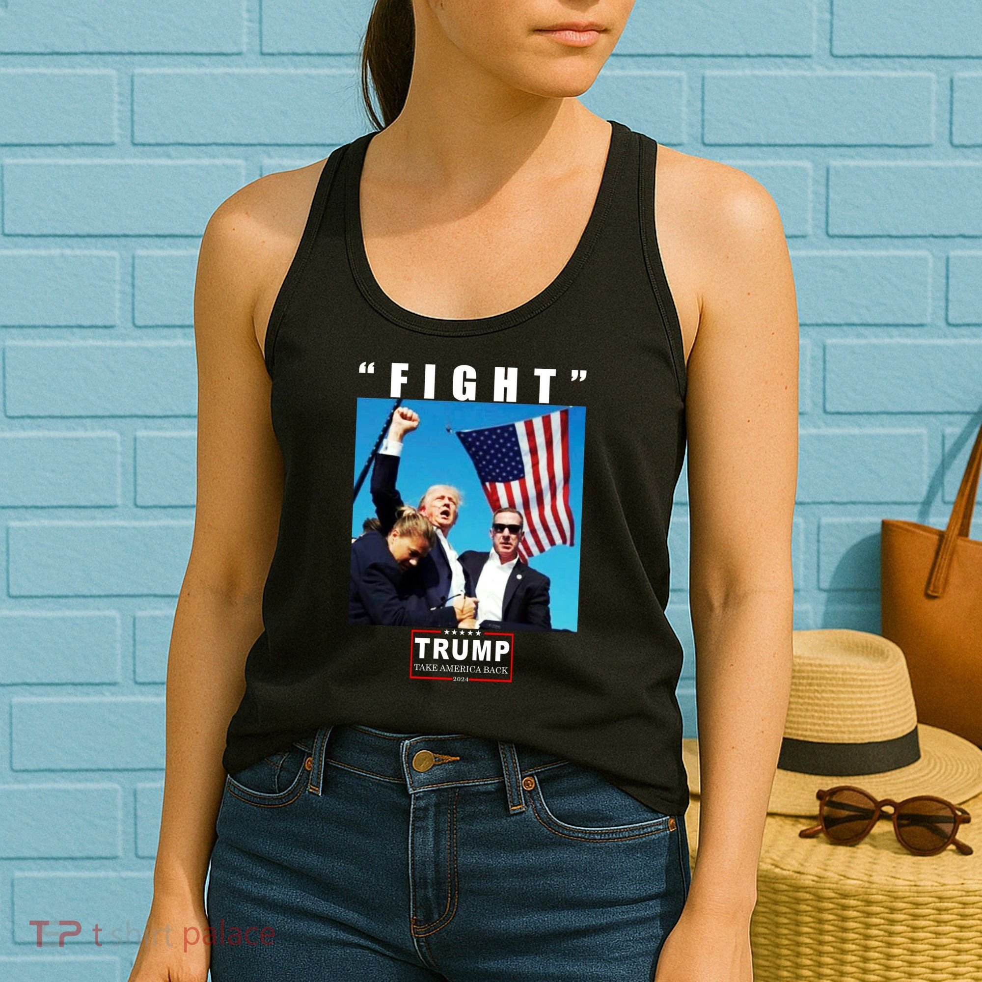 Fight Trump 2024 Take America Back Pennsylvania Rally Shooting Women's Tank Top