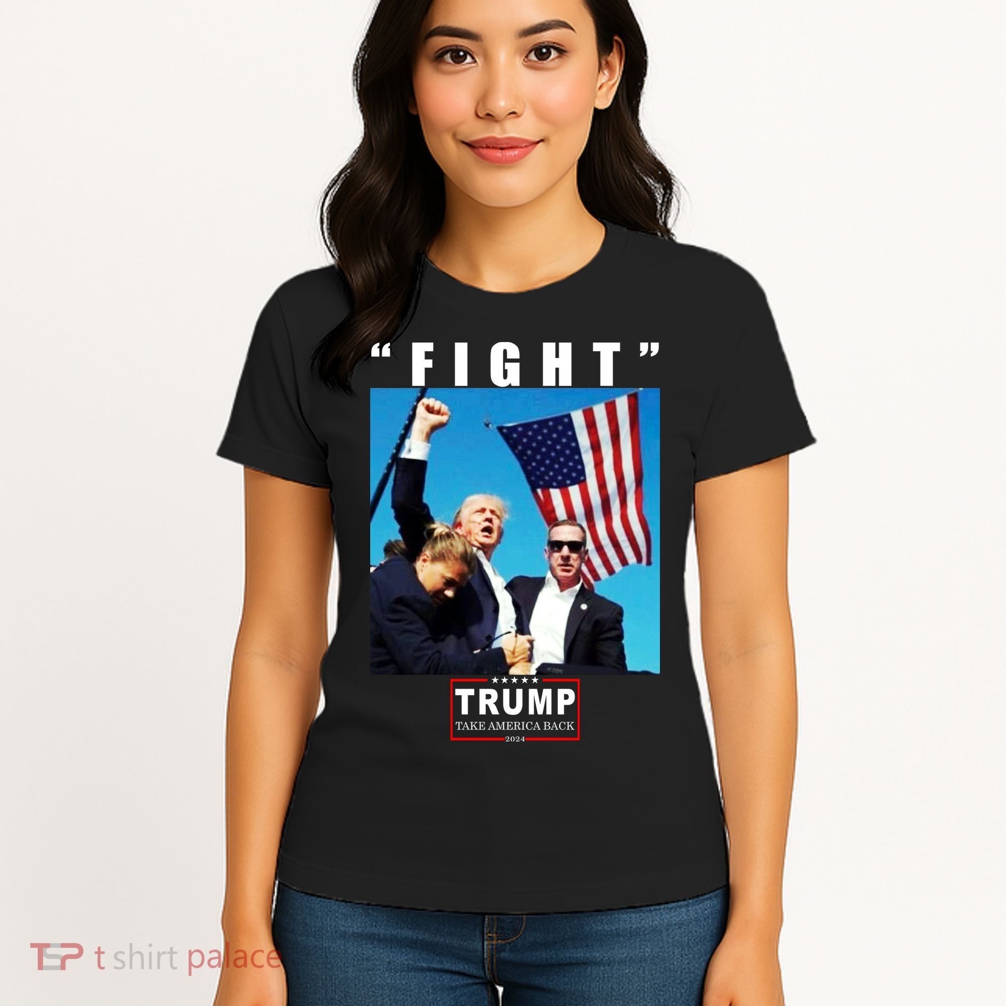 Fight Trump 2024 Take America Back Pennsylvania Rally Shooting Women's T-Shirt