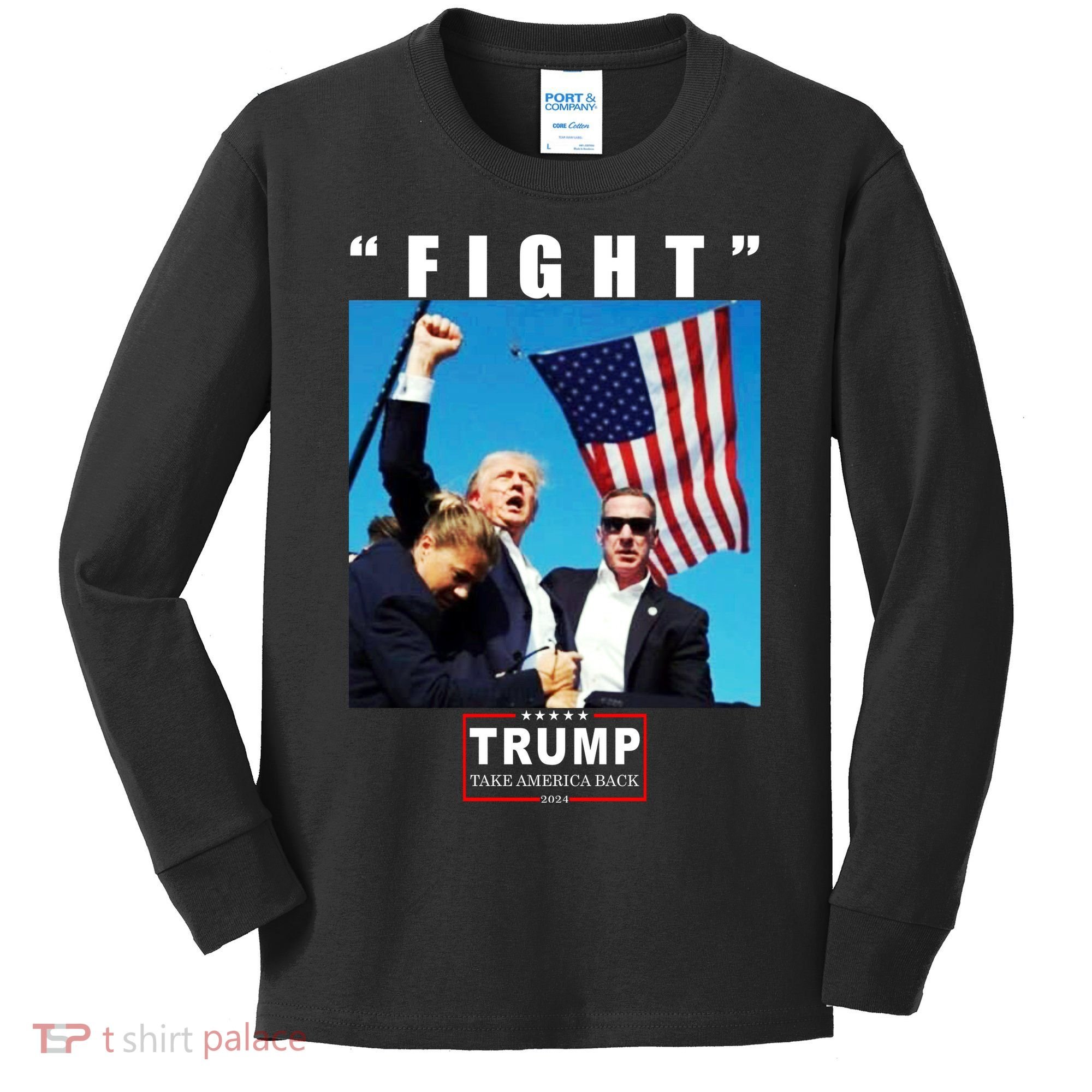 Fight Trump 2024 Take America Back Pennsylvania Rally Shooting Kids Long Sleeve Shirt