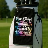 Aw Ship Family Trip 2026 Cruise Vacation Golf Towel thumb 2