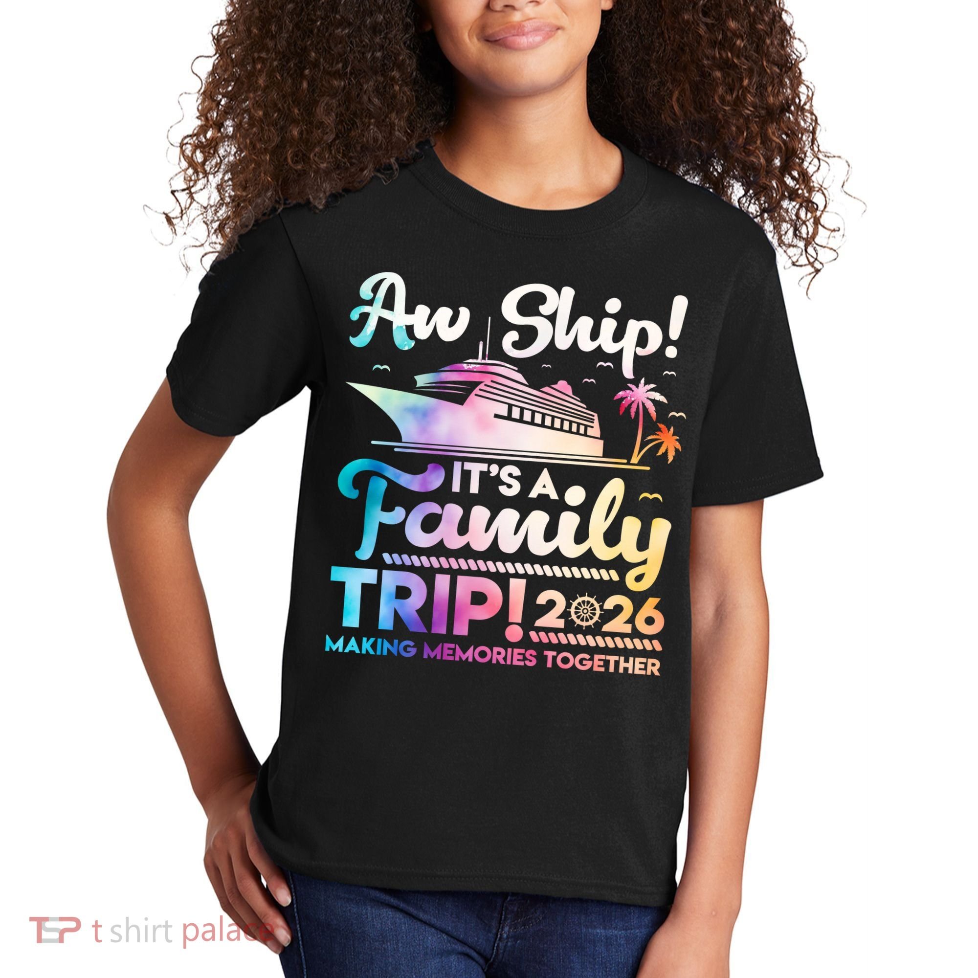 Aw Ship Family Trip 2026 Cruise Vacation Kids T-Shirt