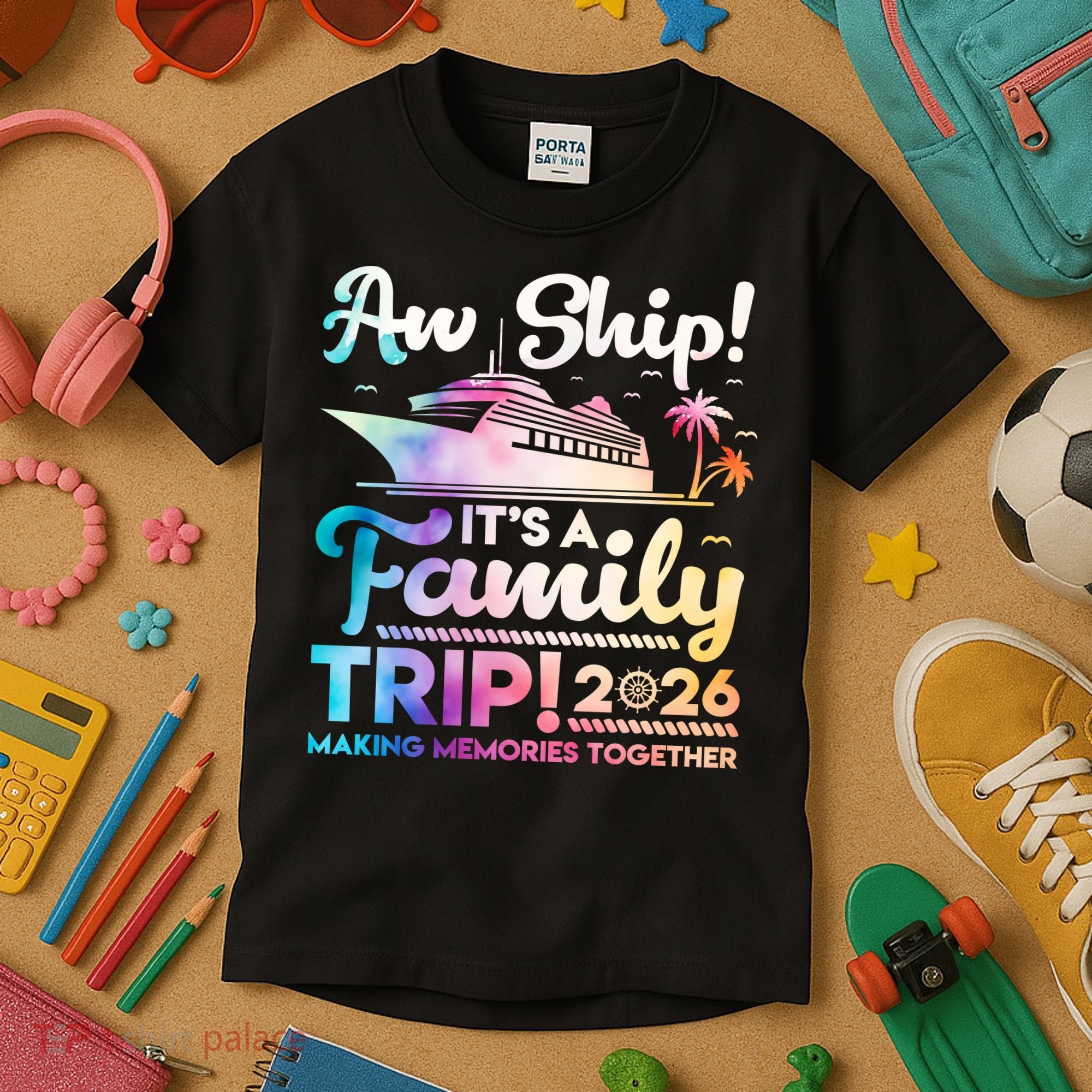 Aw Ship Family Trip 2026 Cruise Vacation Kids T-Shirt