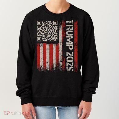 Funny Trump 2025 Qr 4547 Dancing Code Usa Flag We The Women's Sweatshirt