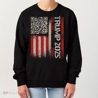 Funny Trump 2025 Qr 4547 Dancing Code Usa Flag We The Women's Sweatshirt thumb 0