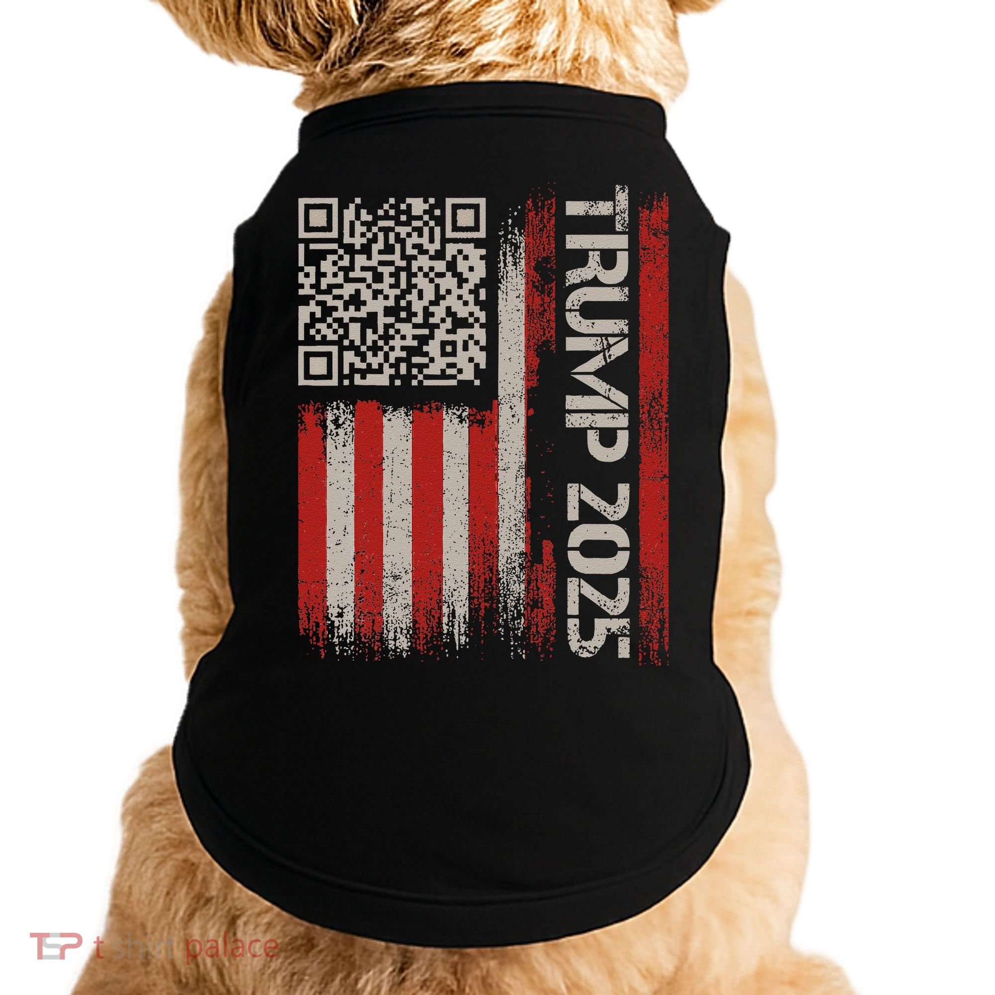 Funny Trump 2025 Qr 4547 Dancing Code Usa Flag We The Doggie Tank