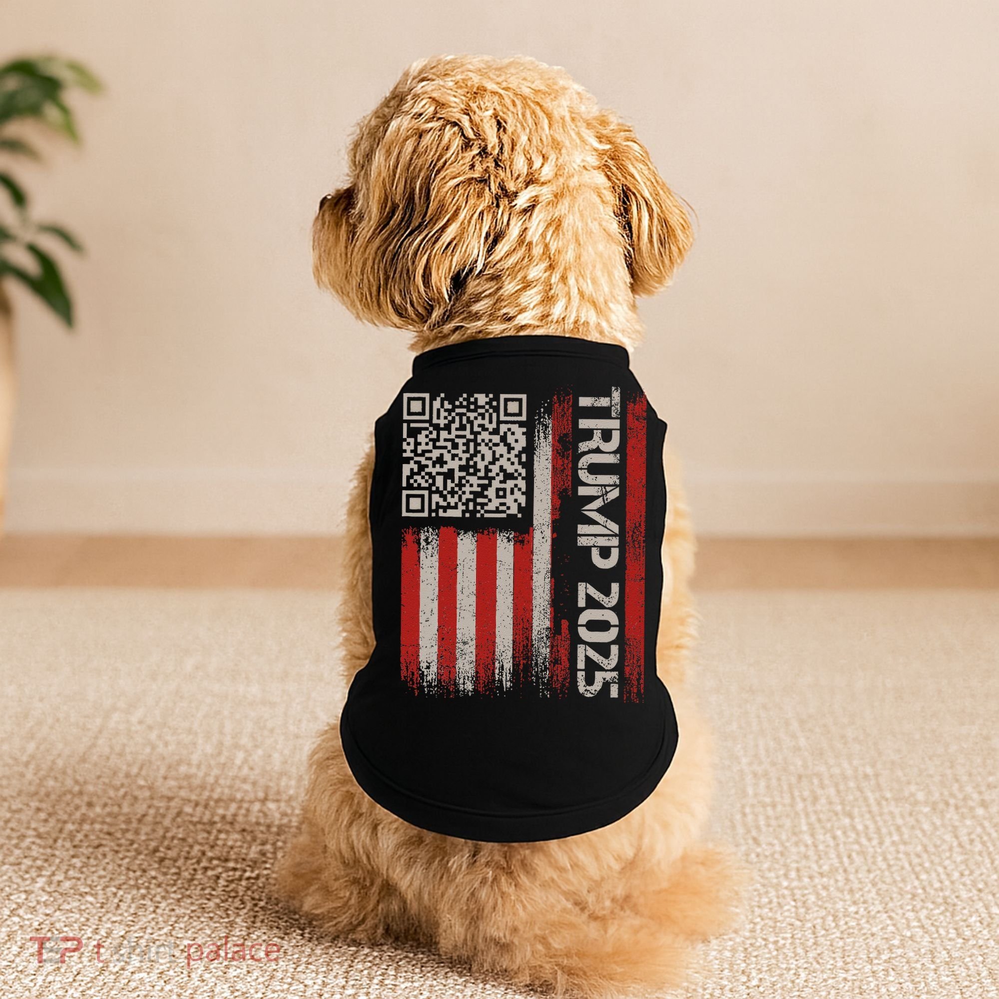 Funny Trump 2025 Qr 4547 Dancing Code Usa Flag We The Doggie Tank