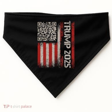 Funny Trump 2025 Qr 4547 Dancing Code Usa Flag We The USA-Made Doggie Bandana
