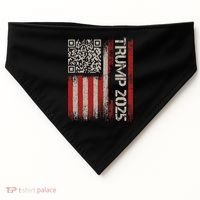 Funny Trump 2025 Qr 4547 Dancing Code Usa Flag We The USA-Made Doggie Bandana thumb 0