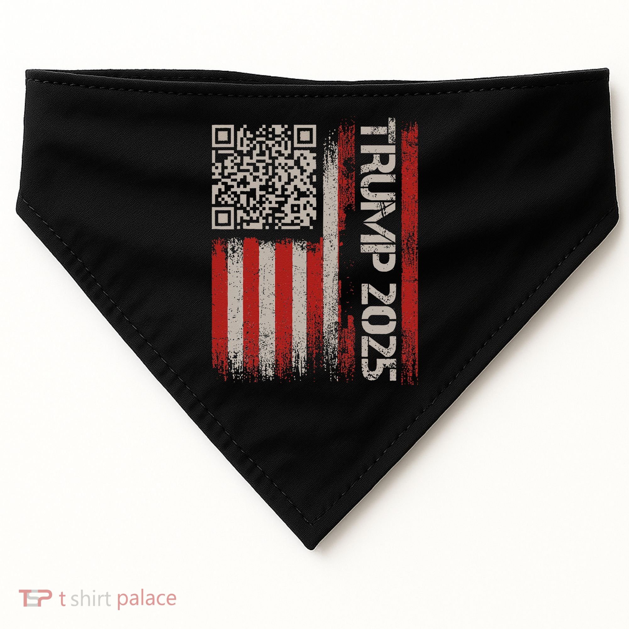 Funny Trump 2025 Qr 4547 Dancing Code Usa Flag We The USA-Made Doggie Bandana