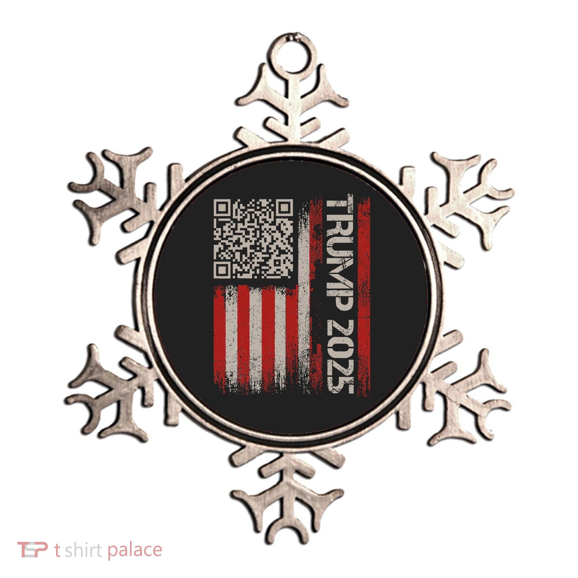 Funny Trump 2025 Qr 4547 Dancing Code Usa Flag We The Ornament