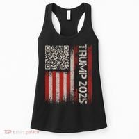Funny Trump 2025 Qr 4547 Dancing Code Usa Flag We The Women's Tank Top thumb 0