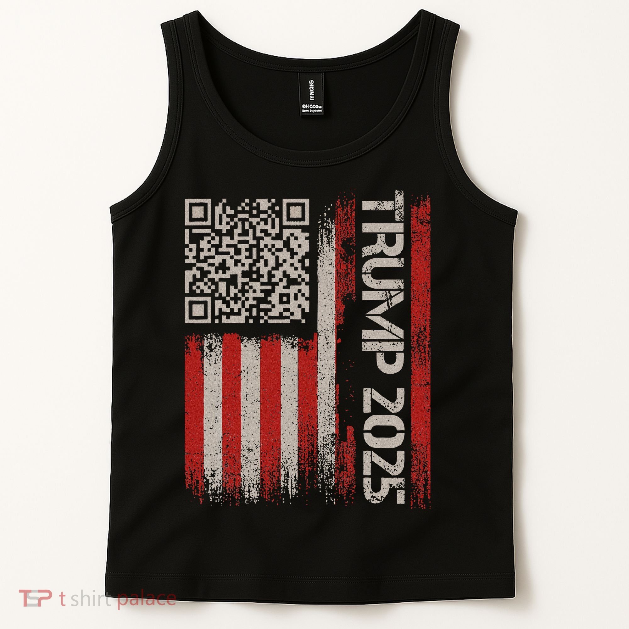 Funny Trump 2025 Qr 4547 Dancing Code Usa Flag We The Tank Top