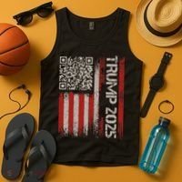 Funny Trump 2025 Qr 4547 Dancing Code Usa Flag We The Tank Top thumb 4