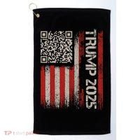 Funny Trump 2025 Qr 4547 Dancing Code Usa Flag We The Golf Towel thumb 0