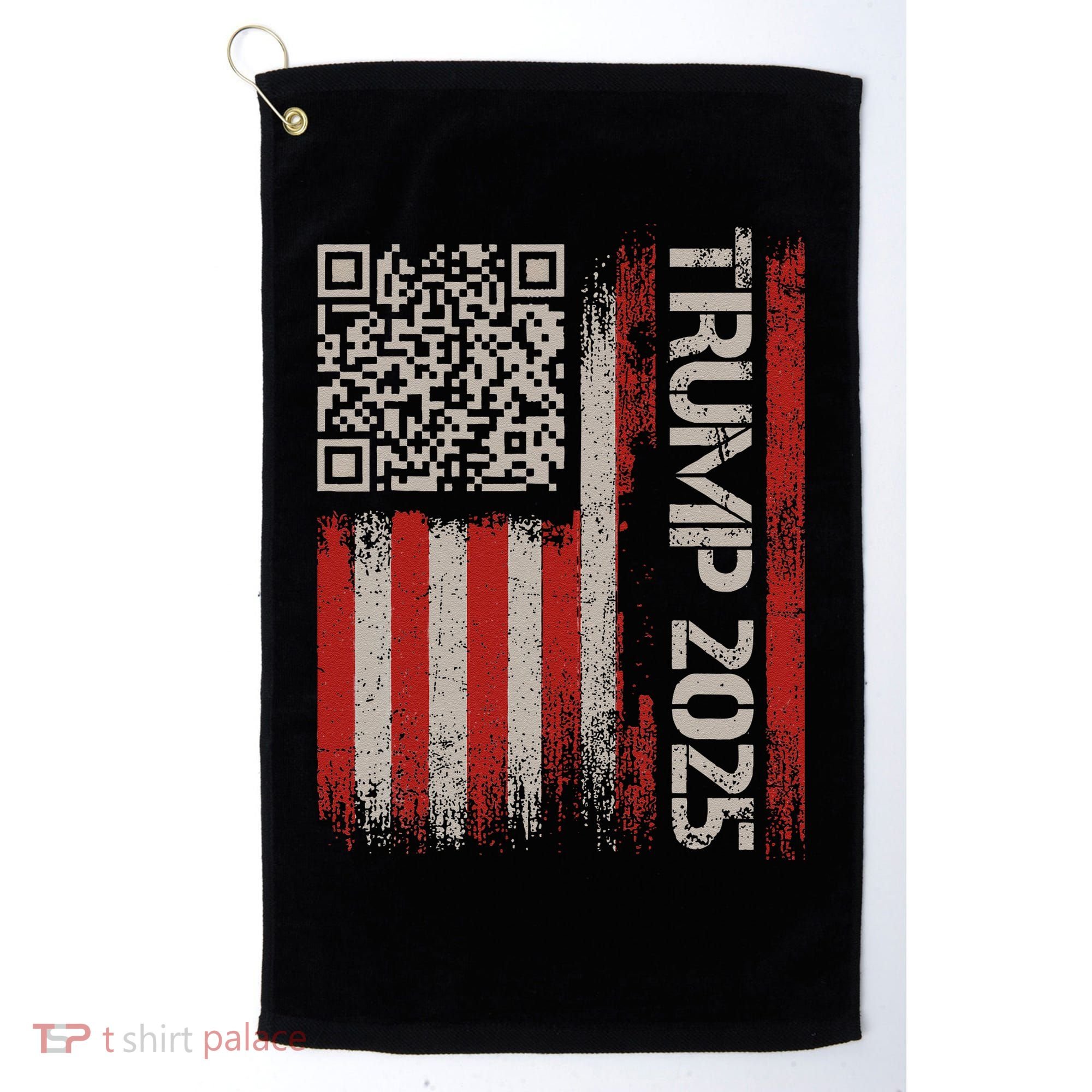 Funny Trump 2025 Qr 4547 Dancing Code Usa Flag We The Golf Towel