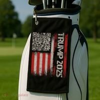 Funny Trump 2025 Qr 4547 Dancing Code Usa Flag We The Golf Towel thumb 2