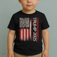 Funny Trump 2025 Qr 4547 Dancing Code Usa Flag We The Toddler T-Shirt thumb 2