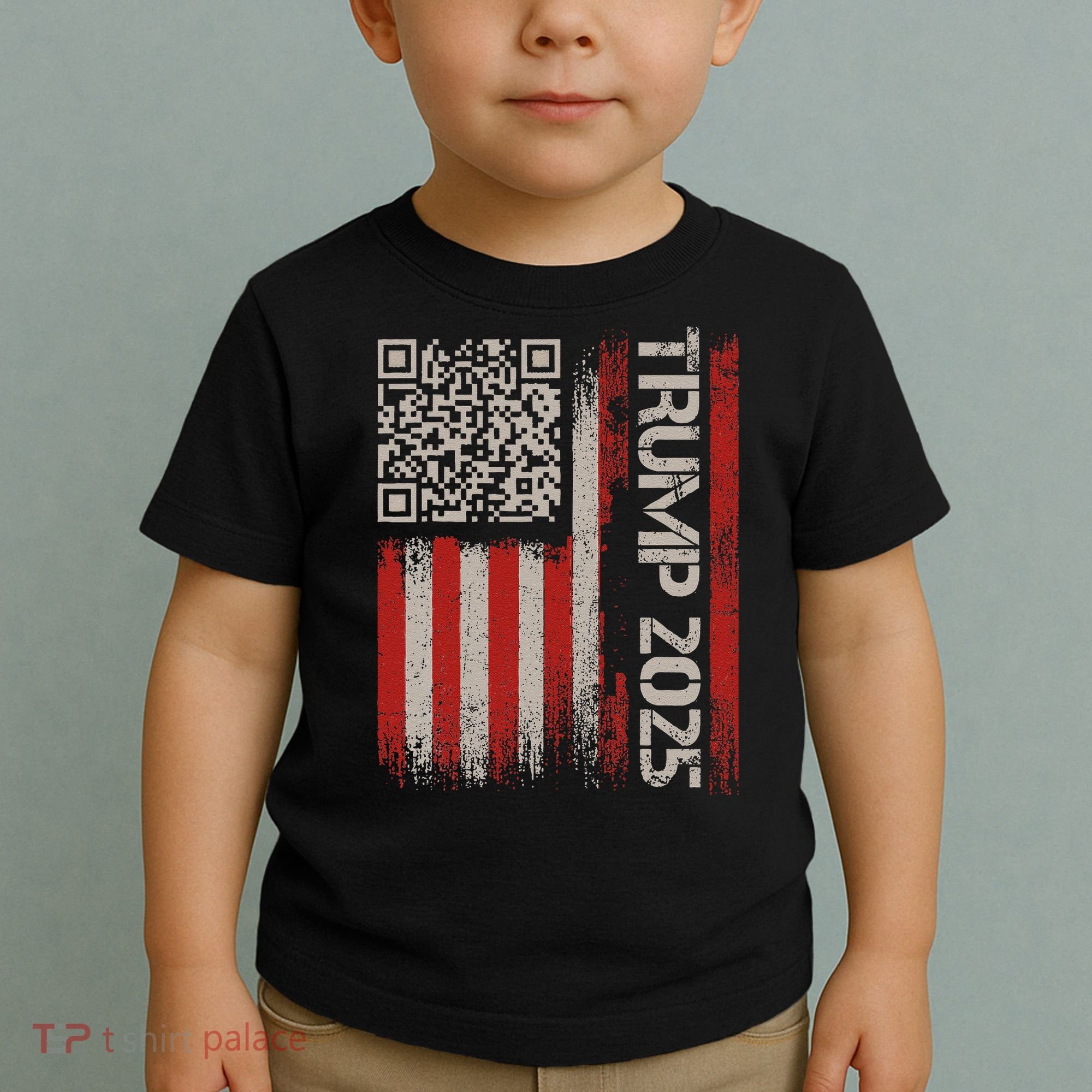Funny Trump 2025 Qr 4547 Dancing Code Usa Flag We The Toddler T-Shirt