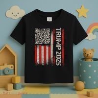 Funny Trump 2025 Qr 4547 Dancing Code Usa Flag We The Toddler T-Shirt thumb 3