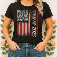 Funny Trump 2025 Qr 4547 Dancing Code Usa Flag We The Women's T-Shirt thumb 2