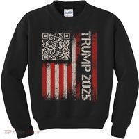 Funny Trump 2025 Qr 4547 Dancing Code Usa Flag We The Kids Sweatshirt thumb 0