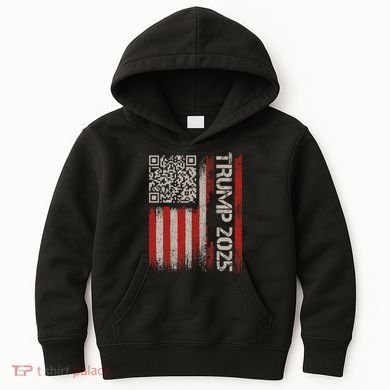 Funny Trump 2025 Qr 4547 Dancing Code Usa Flag We The Kids Hoodie