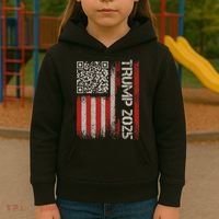 Funny Trump 2025 Qr 4547 Dancing Code Usa Flag We The Kids Hoodie thumb 3