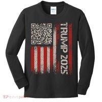 Funny Trump 2025 Qr 4547 Dancing Code Usa Flag We The Kids Long Sleeve Shirt thumb 0